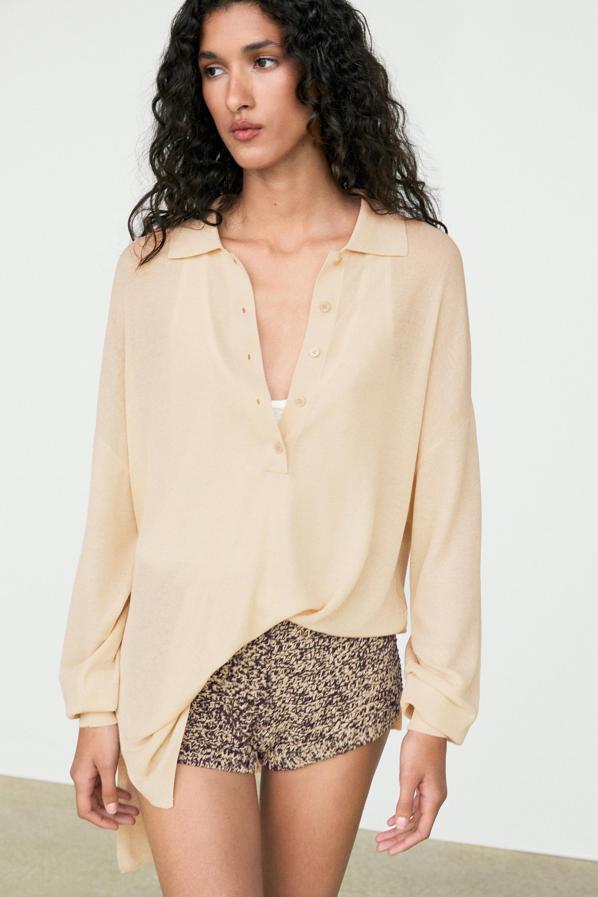 Short en maille chinée total look